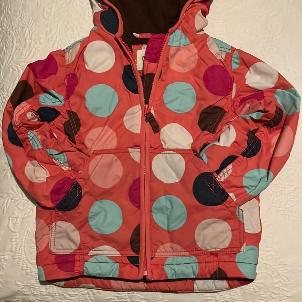 Mini Boden Polka Dot Puffy Coat